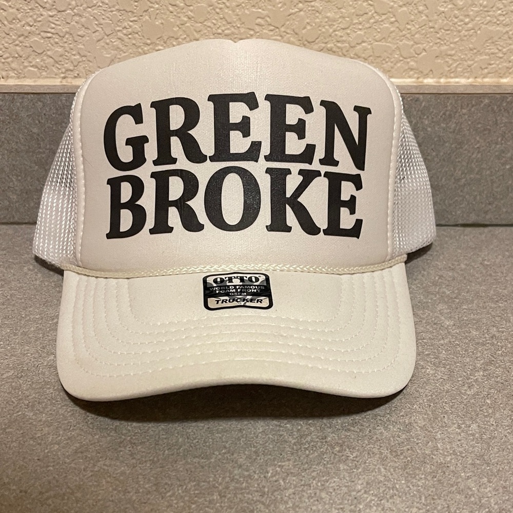 OTTO White Green Broke Trucker Hat